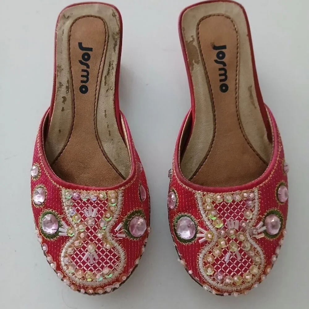 Fabuous Pink Jeweled Little Girl Mules by Josmo